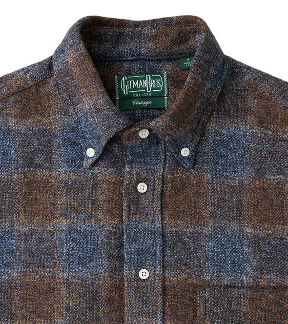 Gitman Vintage Japanese Cotton Tweed Check in Brown