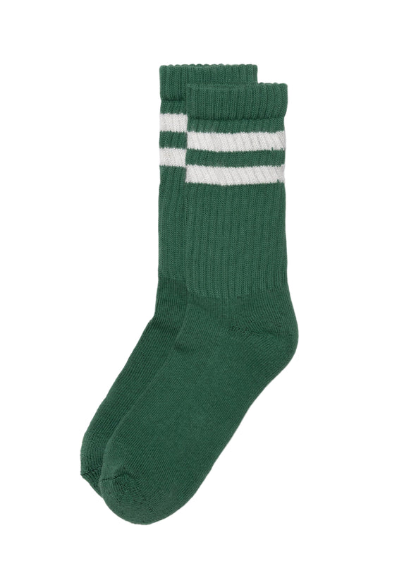 American Trench Retro Double Stripe Sock in Green