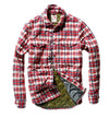 Relwen Quilted Flannel Shirt Jacket in White / Red / Blue