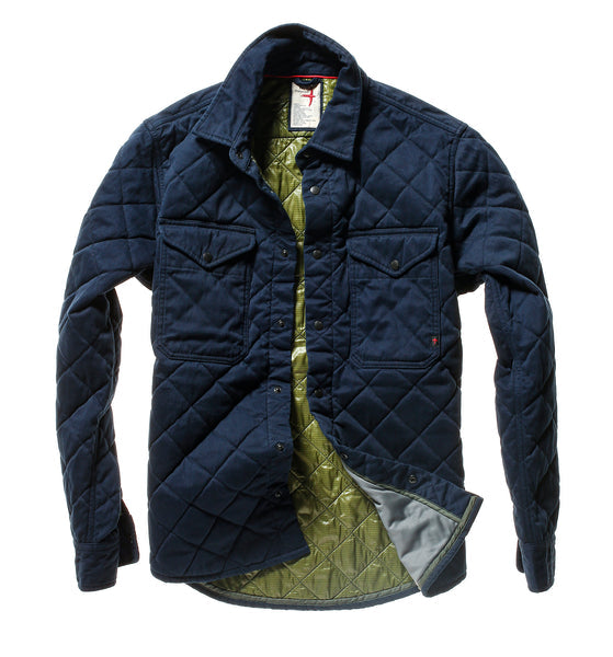 Relwen Moleskin Twill Shirt Jacket in Navy