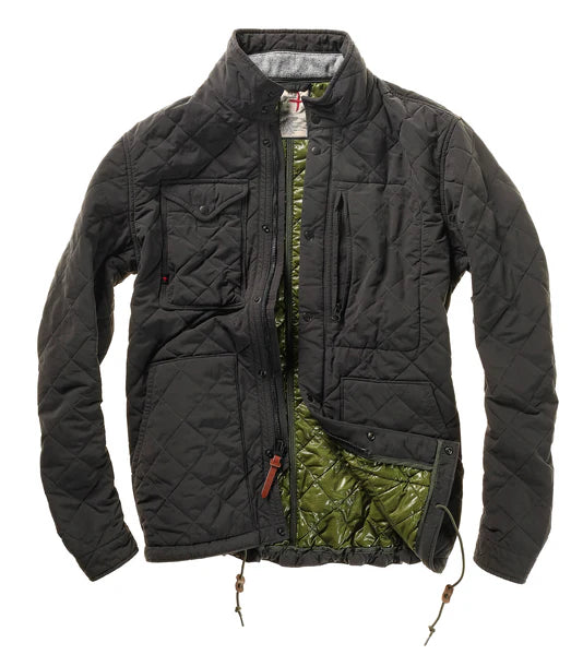 Relwen Quilted Tanker Jackert in Charcoal