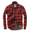 Relwen Quilted Flannel Shirt Jacket in Red/Black Grid