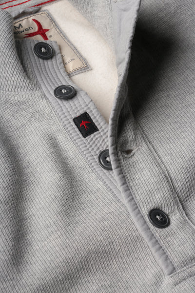 Relwen Thermal Button-Mock in Light Grey Heather