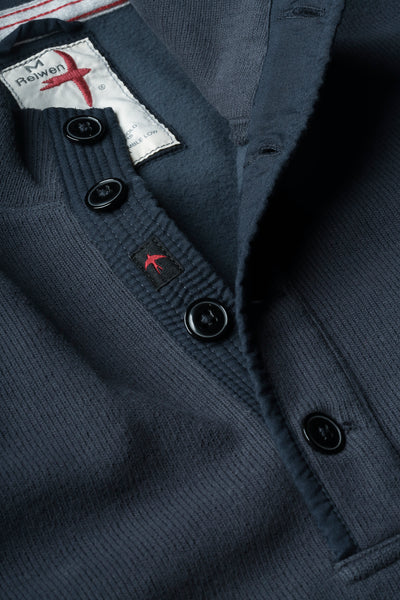 Relwen Thermal Button-Mock in Navy