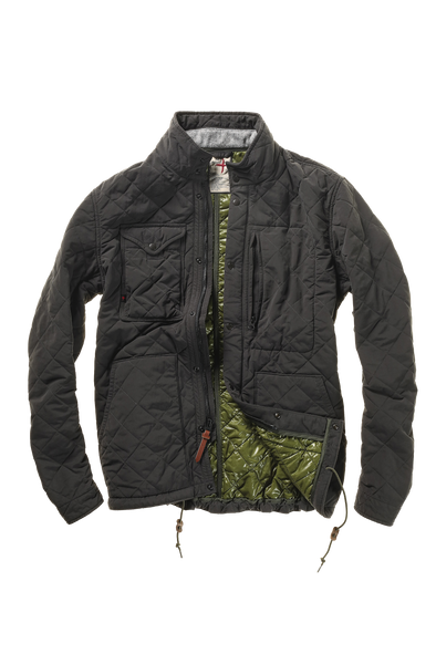 Relwen Quilted Tanker Jacket in Charcoal