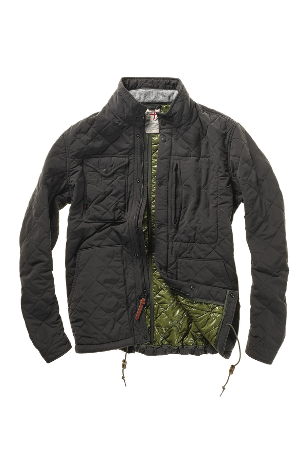 Relwen Quilted Tanker Jacket in Charcoal