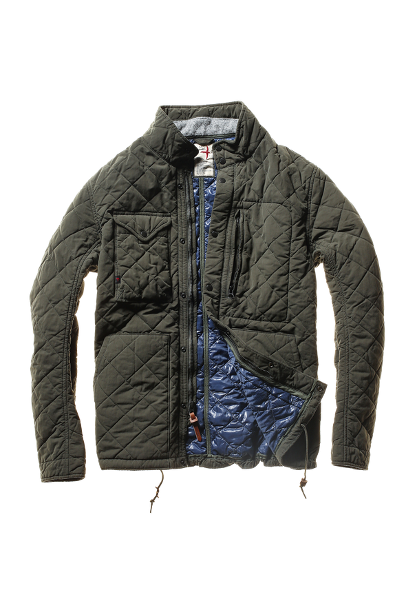 Relwen Quilted Tanker Jacket in Dark Loden