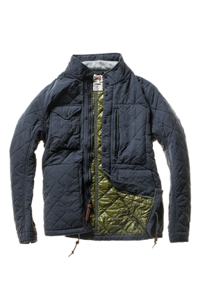 Relwen Quilted Tanker Jackert in Navy