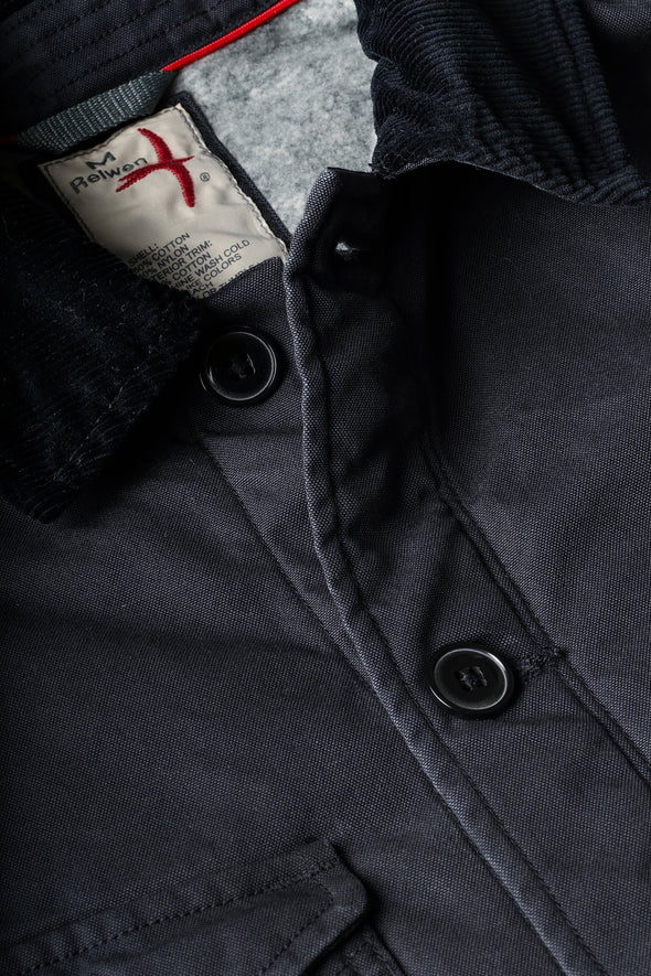 Relwen Pile-Lined Chore Coat in Dark Navy Canvas
