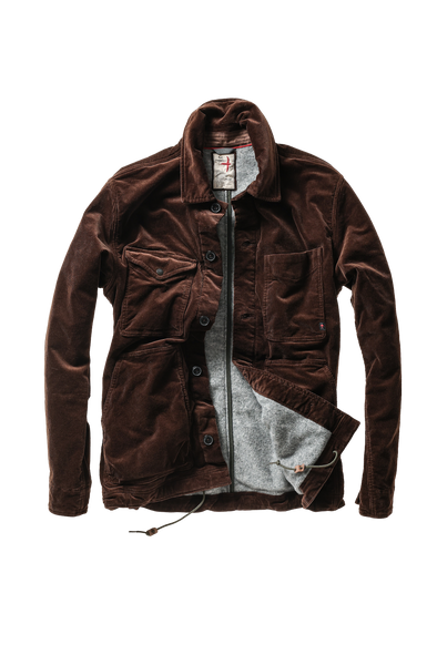 Relwen Pile-Lined Chore Coat in Hickory Cord
