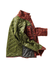 Relwen Quilted Flannel Shirt jacket in Burnt Red Tweedy Check