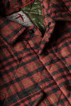 Relwen Quilted Flannel Shirt jacket in Burnt Red Tweedy Check