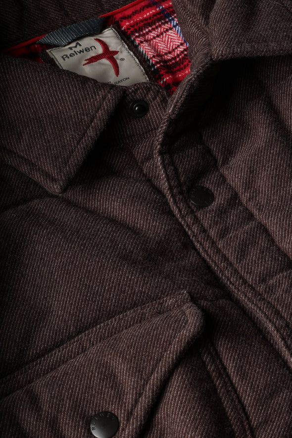 Relwen Moleskin Snap CPO in Dark Brown