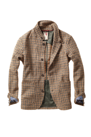 Relwen Heritage Trap Blazer in Camel Guncheck