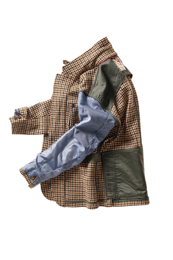 Relwen Heritage Trap Blazer in Camel Guncheck