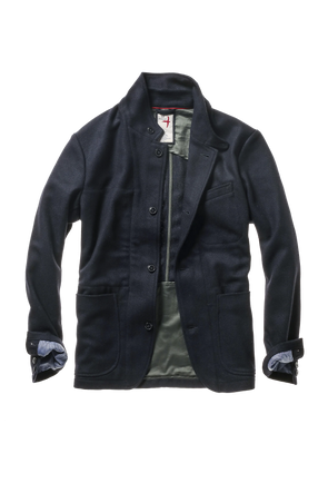 Relwen Heritage Trap Blazer in Dark Navy Whipcord