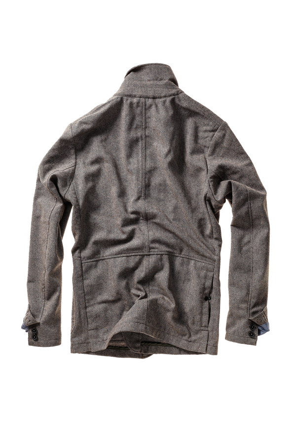 Relwen Heritage Trap Blazer in Light Charcoal Nep
