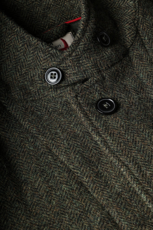 Relwen Heritage Trap Blazer in Olive/Black Herringbone