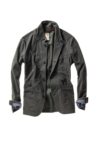 Relwen Moleskin Trap Blazer in Char Loden