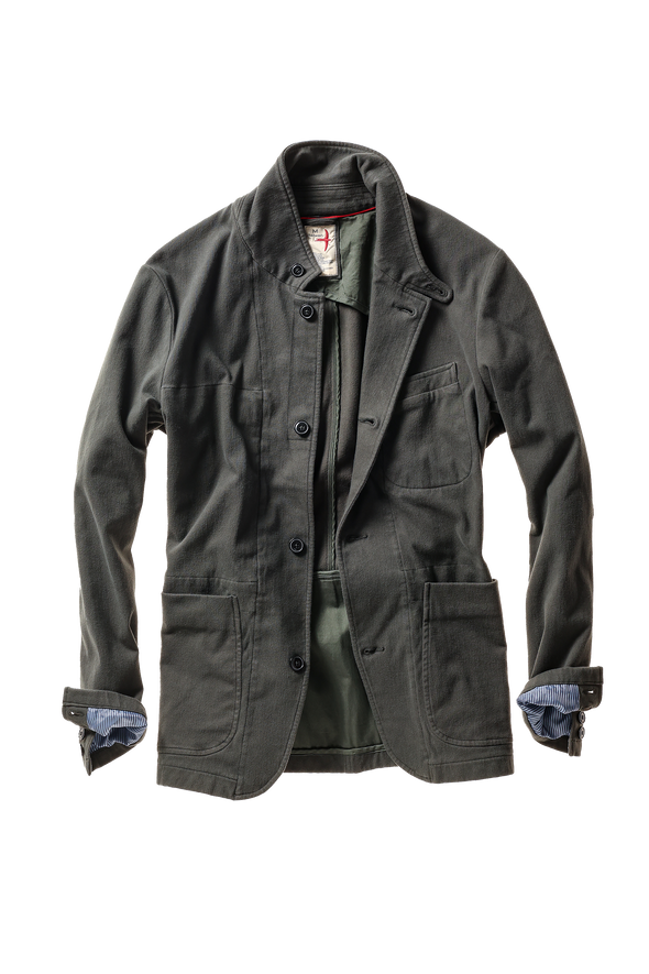Relwen Moleskin Trap Blazer in Char Loden