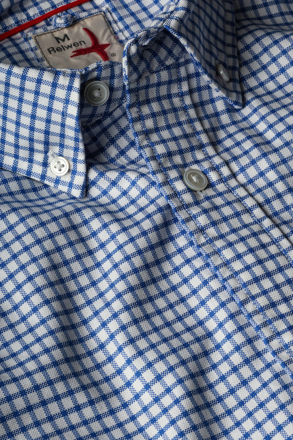 Relwen Huron Blues in White/Navy Oxford Grid