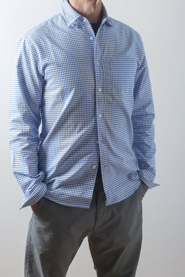 Relwen Huron Blues in White/Navy Oxford Grid