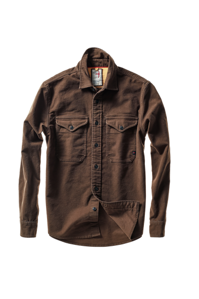 Relwen Utility Workshirt in Coffee Moleskin