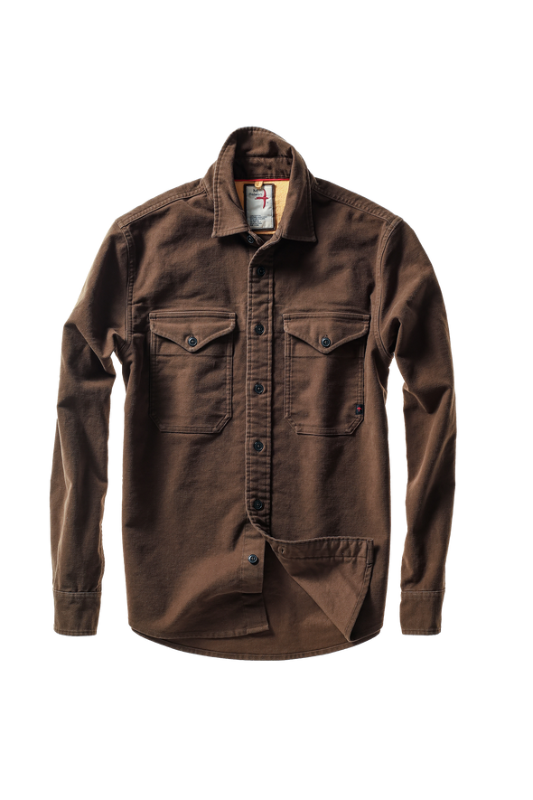 Relwen Utility Workshirt in Coffee Moleskin