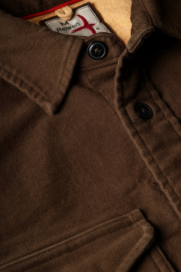 Relwen Utility Workshirt in Coffee Moleskin