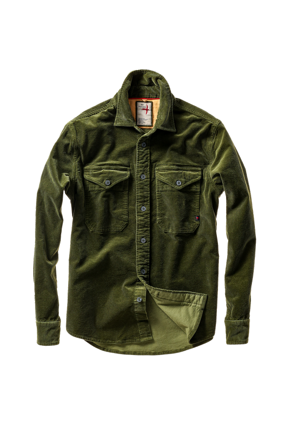Relwen Utility Workshirt in Dark Moss Cord