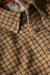 Relwen LS Plaid Chamois-Lined Flannel in Gold Tweed Guncheck