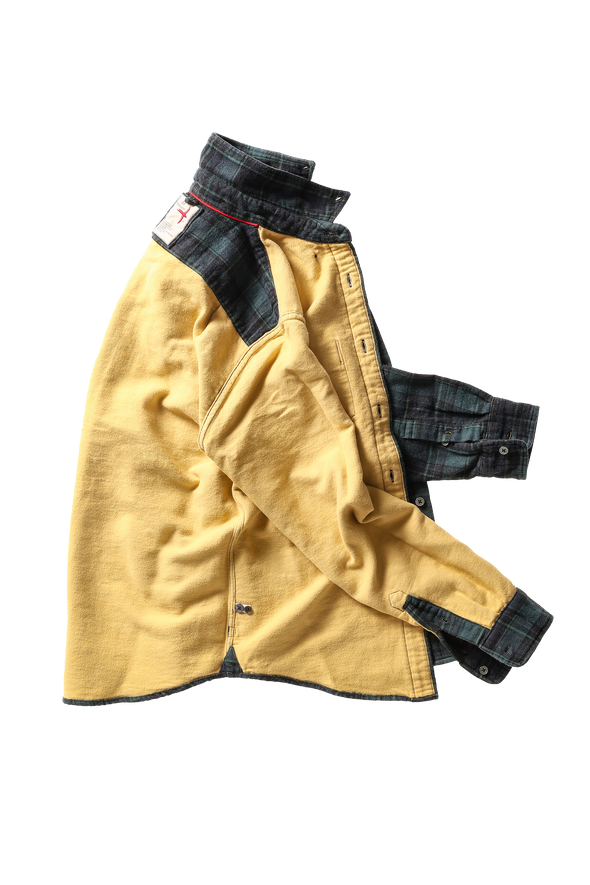 Relwen LS Plaid Chamois-Lined Flannel in Green Navy Black