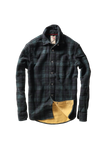 Relwen LS Plaid Chamois-Lined Flannel in Green Navy Black