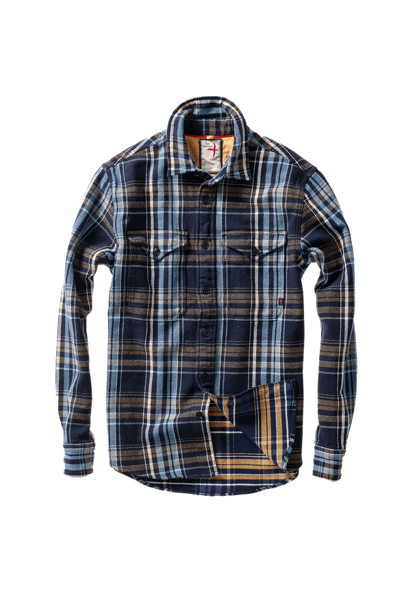 Relwen LS Mountain Flannel in Navy Multi Plaid