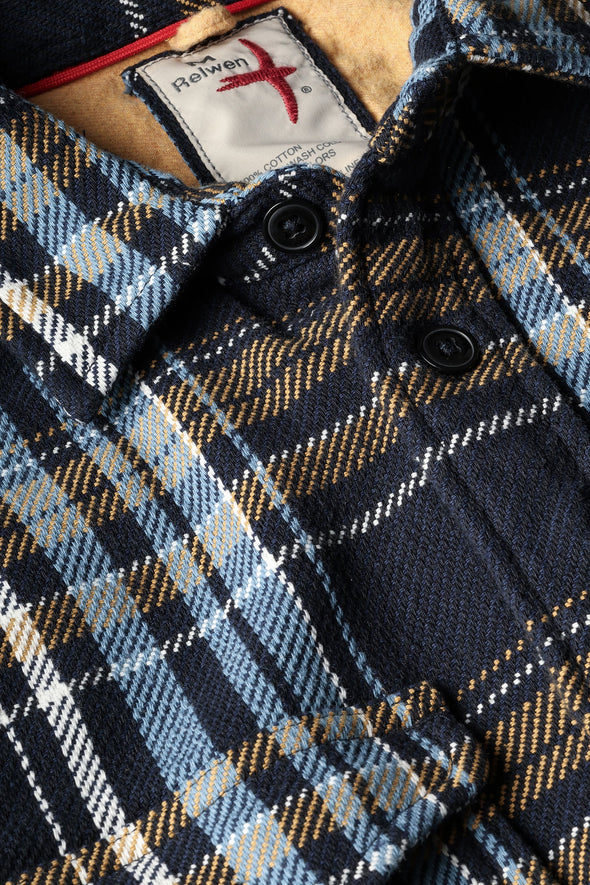 Relwen LS Mountain Flannel in Navy Multi Plaid