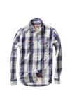 Relwen LS Mountain Flannel in White Light Blue Plaid