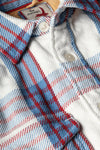 Relwen LS Mountain Flannel in White Light Blue Plaid