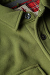 Relwen Pique Fleece Workshirt in Bright Olive