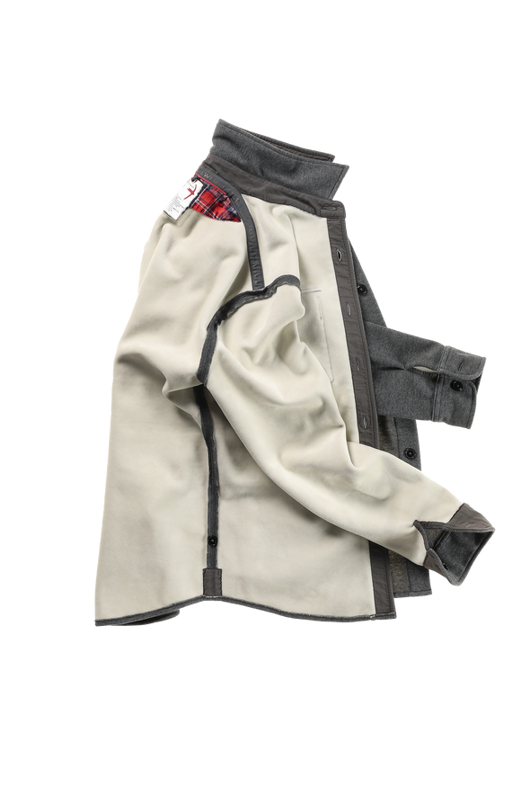 Relwen Pique Fleece Workshirt in Dark Grey Heather