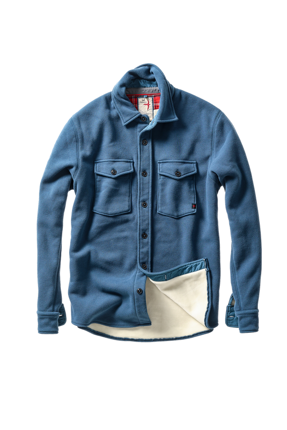 Relwen Pique Fleece Workshirt in Dark Marine