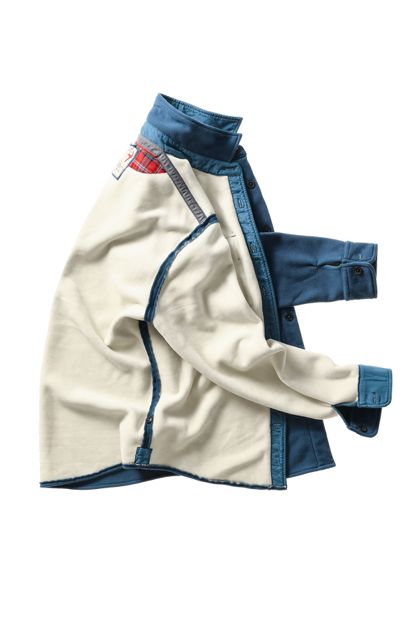 Relwen Pique Fleece Workshirt in Dark Marine