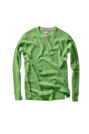 Relwen Bi-Waffle Crew in Lawn Green