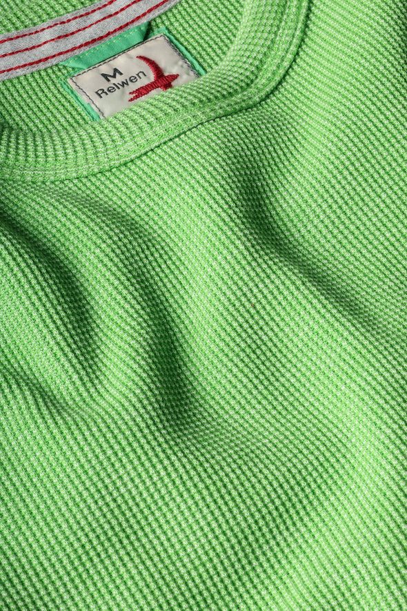 Relwen Bi-Waffle Crew in Lawn Green
