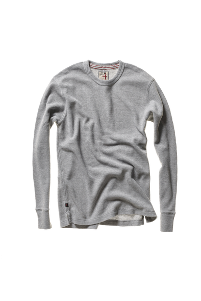 Relwen Bi-Waffle Crew in Pale Grey