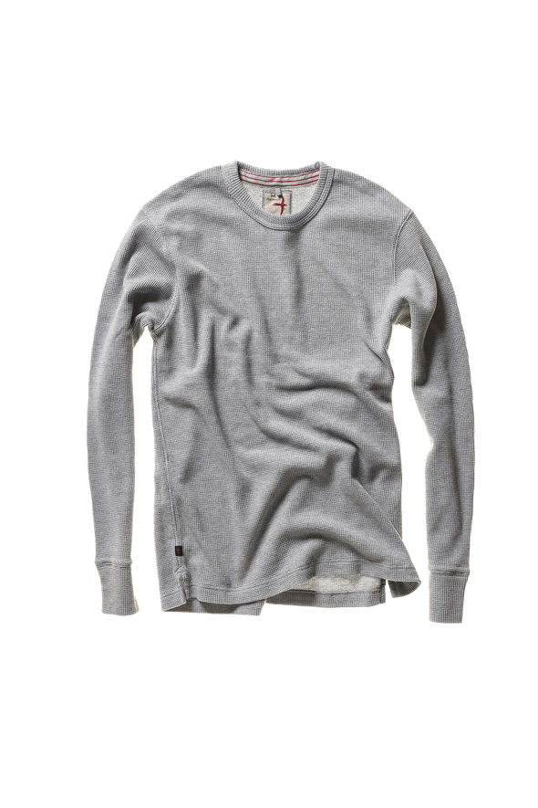 Relwen Bi-Waffle Crew in Pale Grey