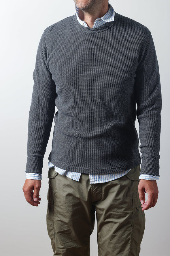 Relwen Bi-Waffle Crew in Charcoal