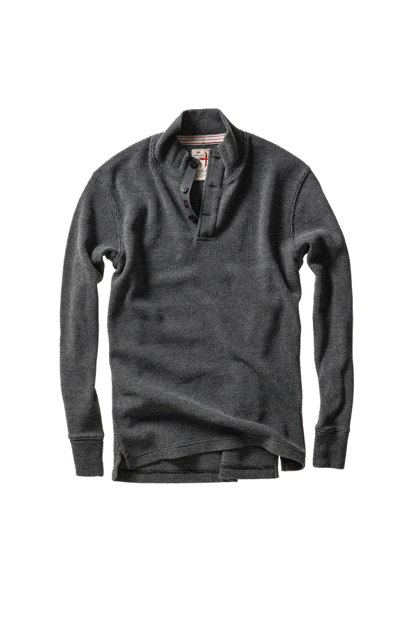 Relwen Bi-Waffle Mock in Charcoal