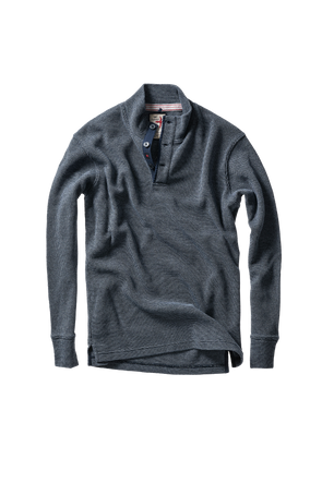 Relwen Bi-Waffle Mock in Navy