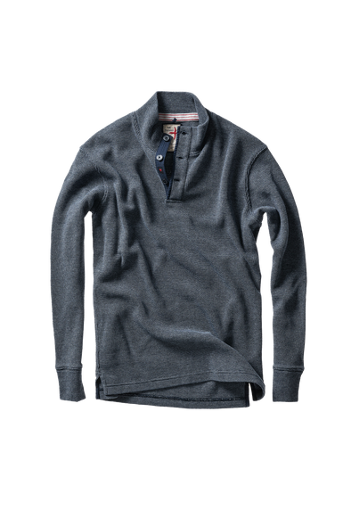 Relwen Bi-Waffle Mock in Navy