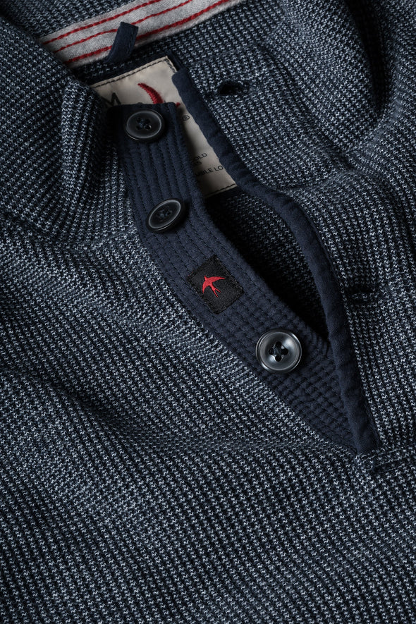 Relwen Bi-Waffle Mock in Navy